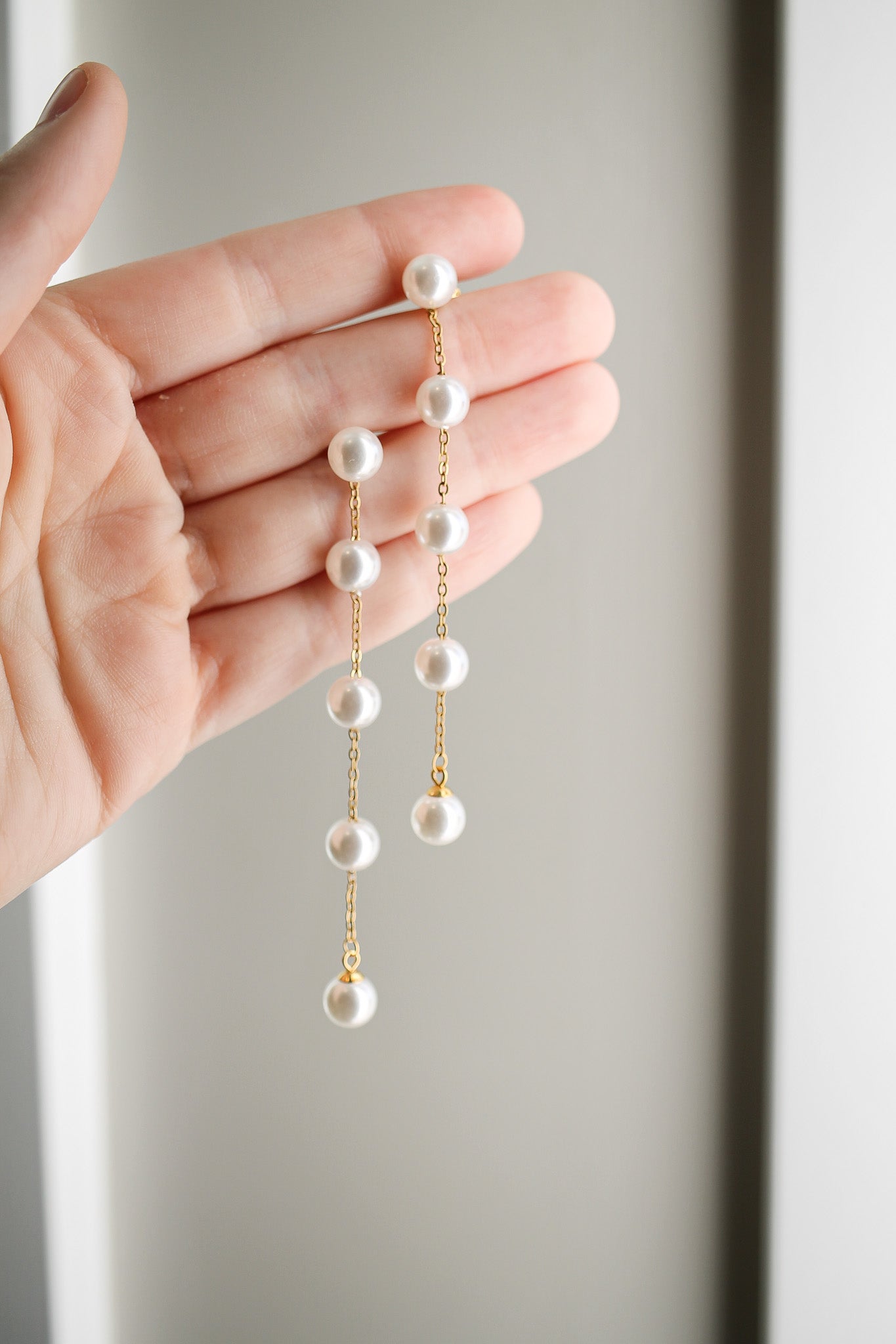 Emory Pearl Dangle Earrings in 14K Gold - Elegant Pearl Jewelry for Women | Perfect for Weddings, Parties & Special Occasions