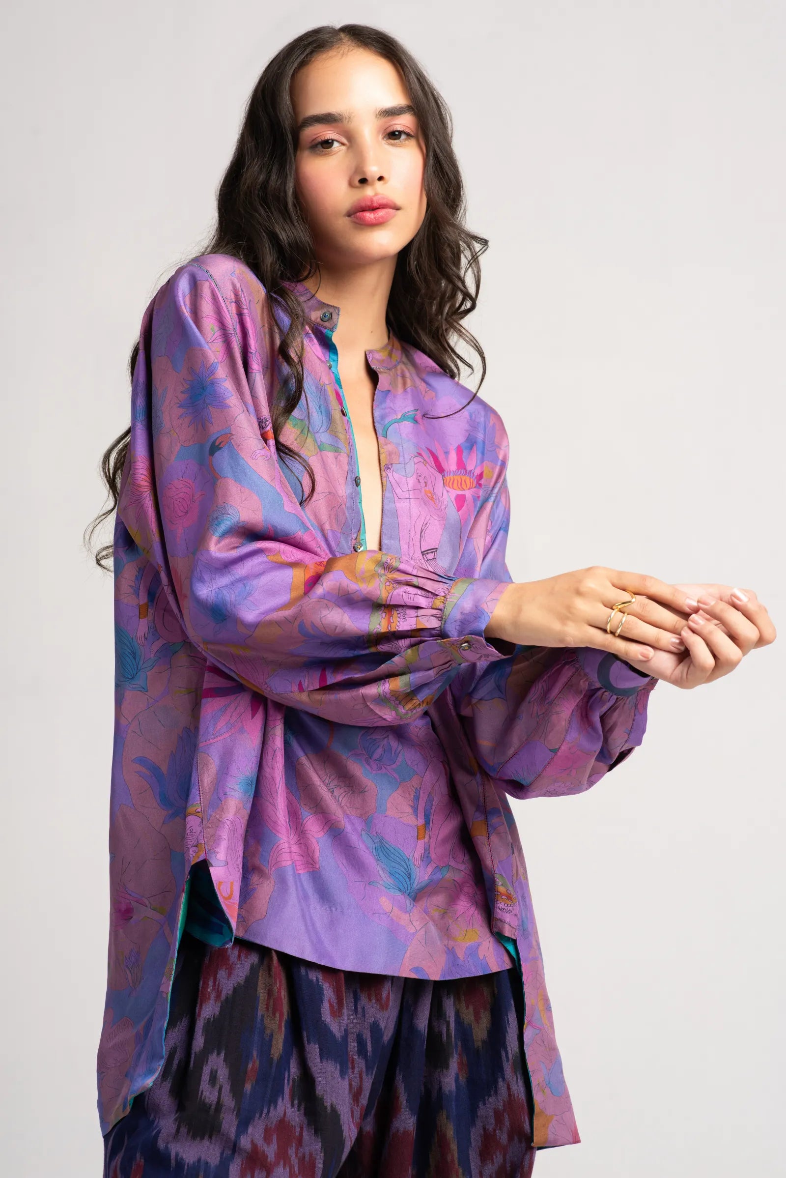 Sabrina Silk Shirt in Amethyst Purple - Elegant Women's Blouse for Work & Evening Wear