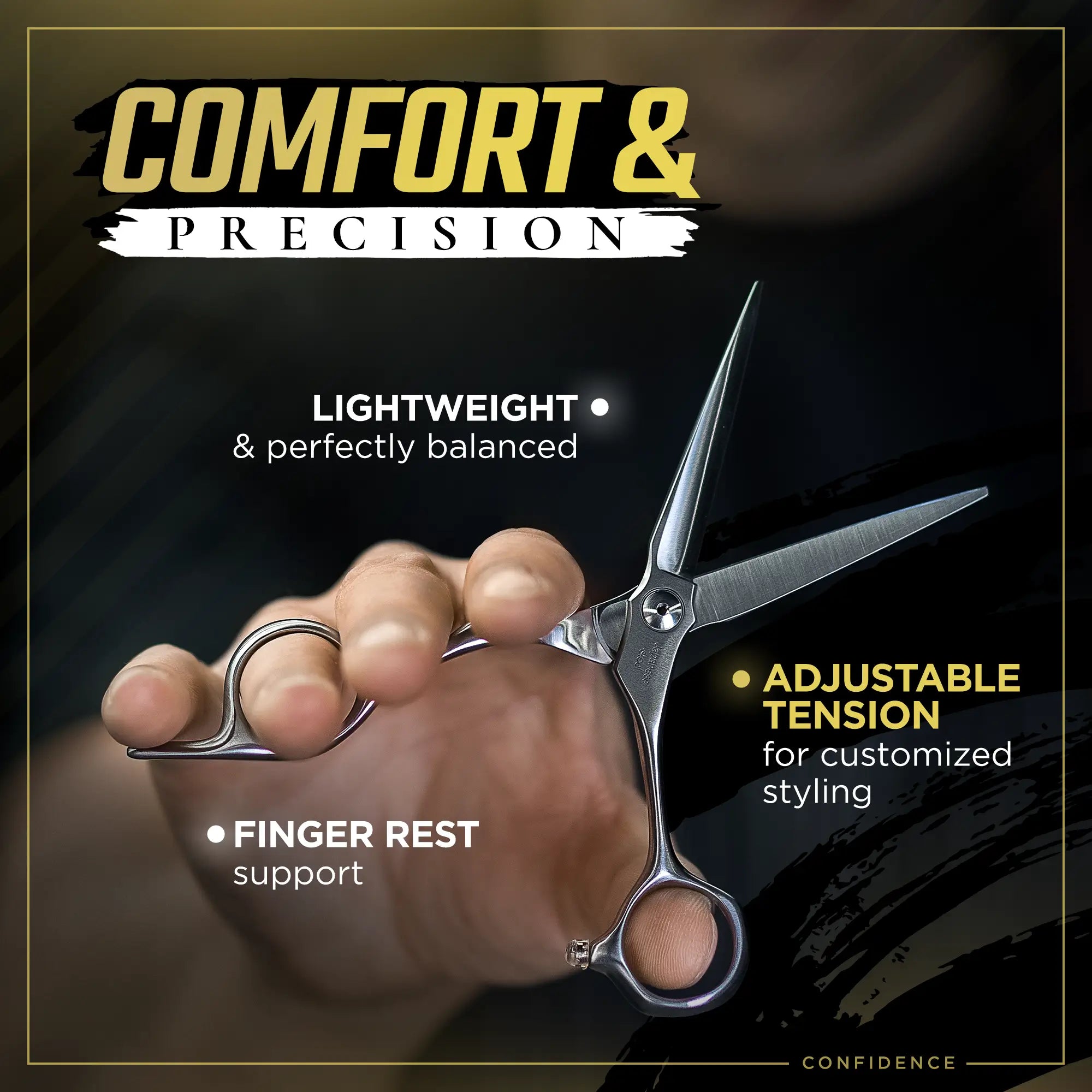 Saiko Professional Hair Cutting Shears - Sharp Stainless Steel Scissors for Salon & Home Haircuts - Perfect for Stylists, Barbers & DIY Hair Trimming