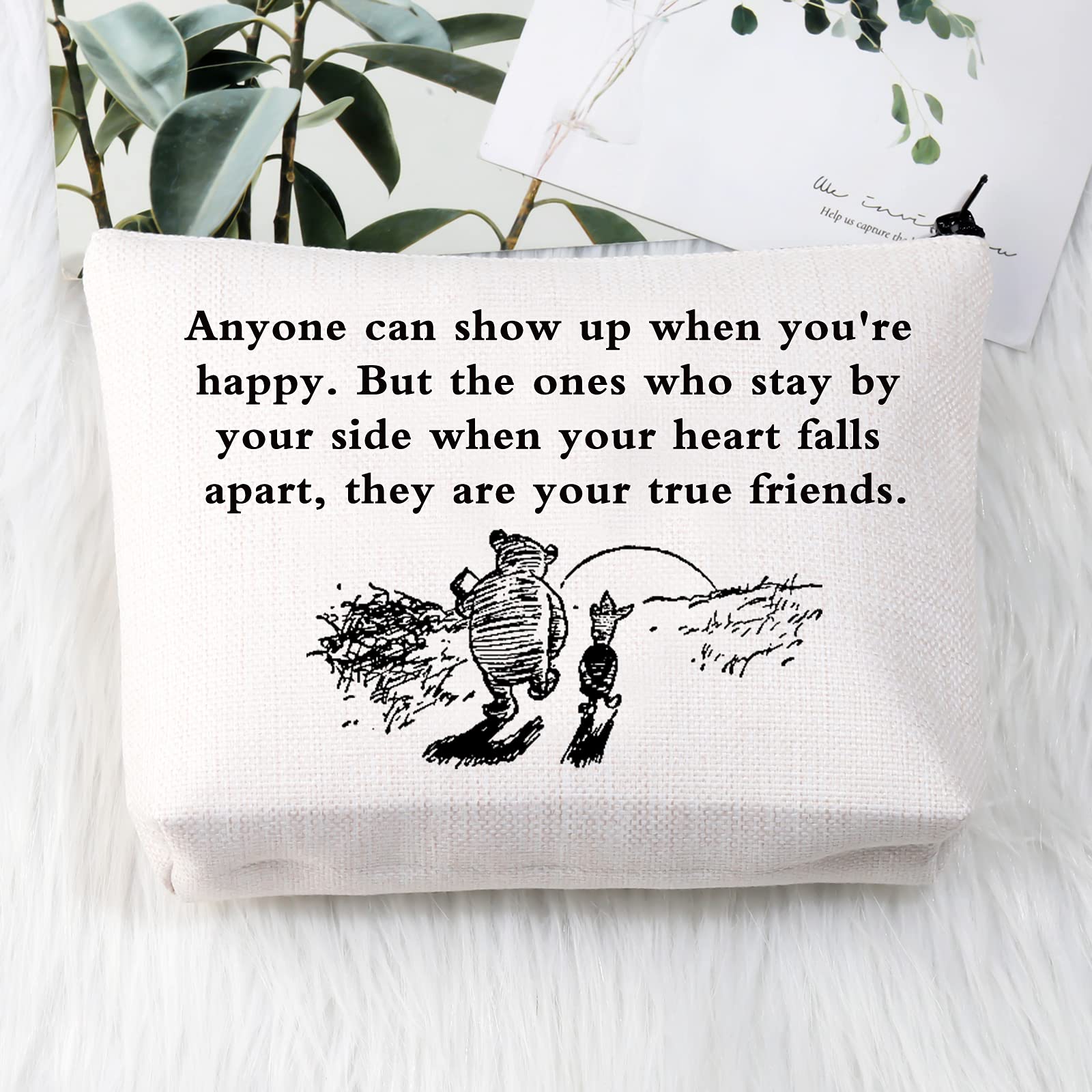 Best Friend Makeup Bag - Travel Toiletry Organizer for Women, Bestie Birthday Gift for Sister & Daughter - Perfect for Travel & Gifting