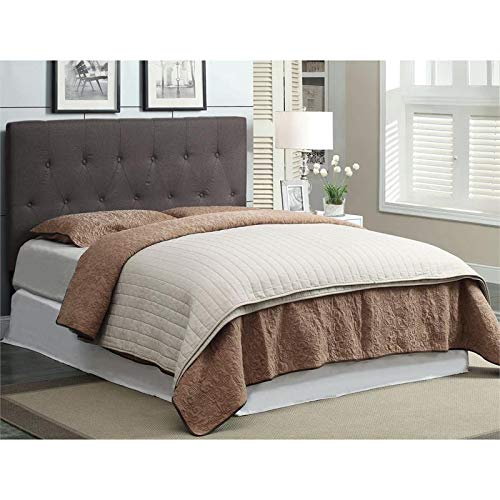 Furniture of America Warscher Gray Fabric Tufted Headboard for Full/Queen Bed - Elegant Bedroom Decor for Modern & Traditional Homes
