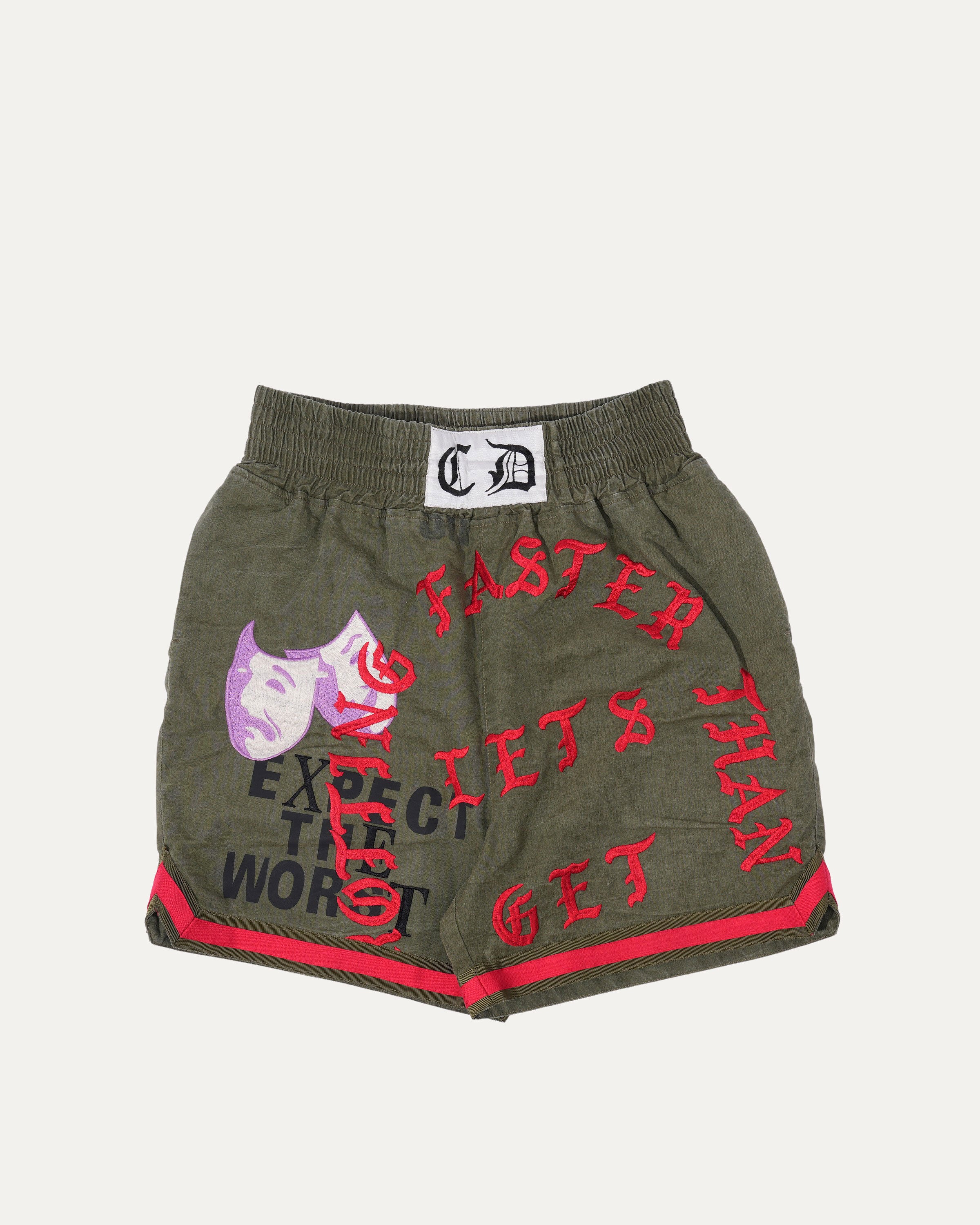 Comedy & Tragedy Theatrical Boxing Shorts - Breathable Canvas Fight Shorts for Men - Perfect for Boxing, MMA, and Gym Training