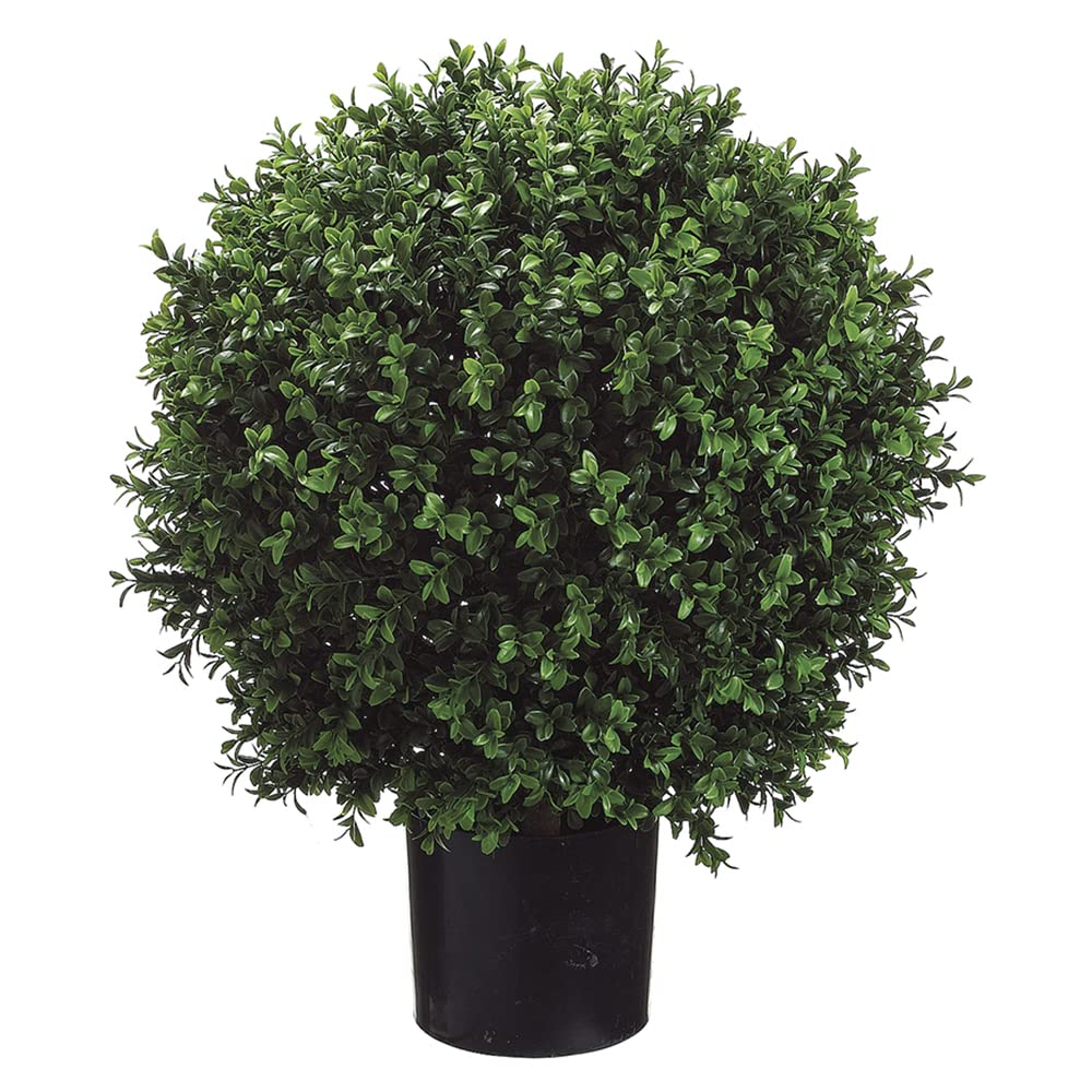 26 Inch Artificial Boxwood Topiary Ball in Pot - Indoor/Outdoor Decor for Patio, Garden, Porch & Entryway