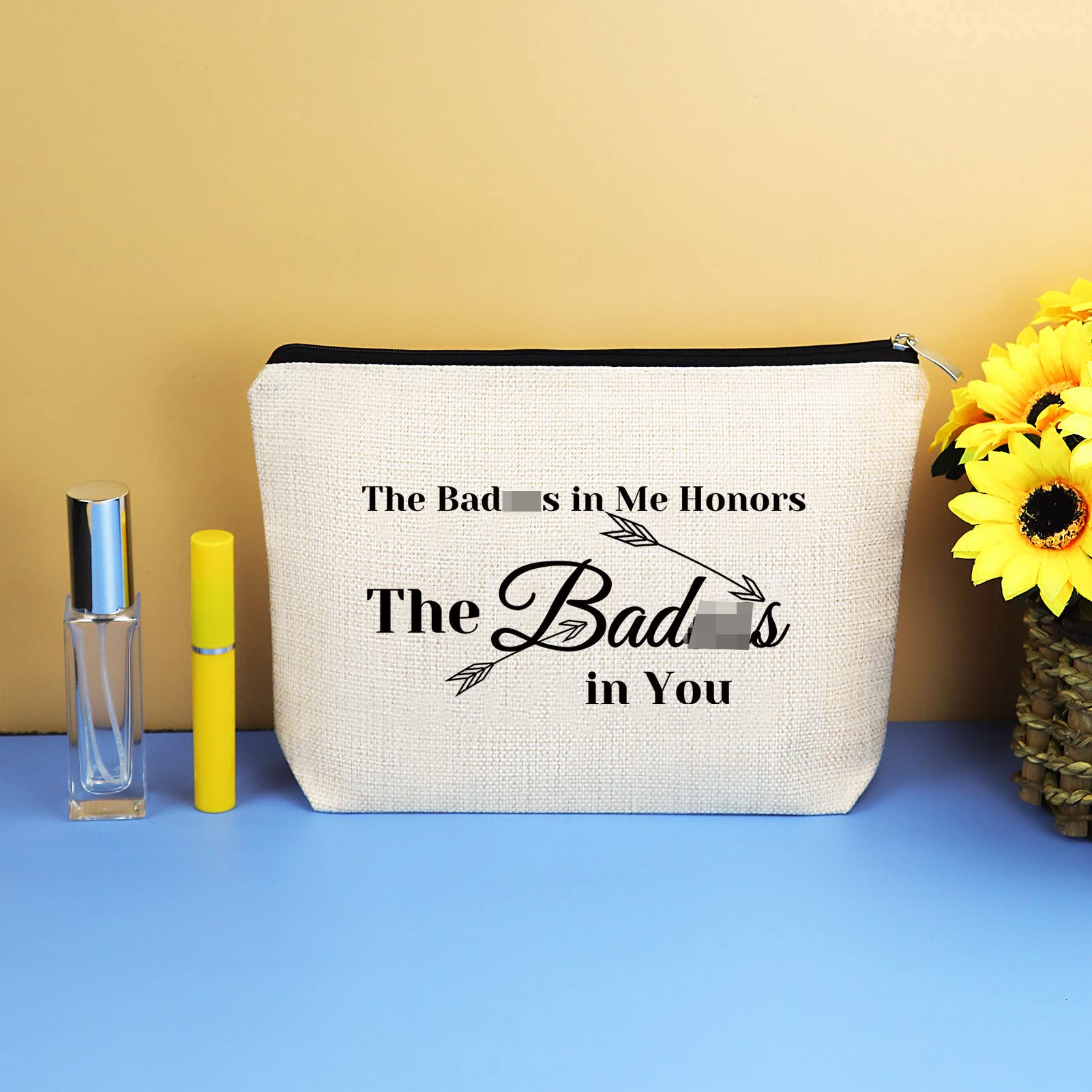 **Funny Inspirational Makeup Bag for Women - Encouraging Cosmetic Pouch Gift for Best Friend, Coworker, Mom, Sister - Birthday, Christmas, Appreciation Motivational Gift - Perfect for Travel, Gym & Daily Use**