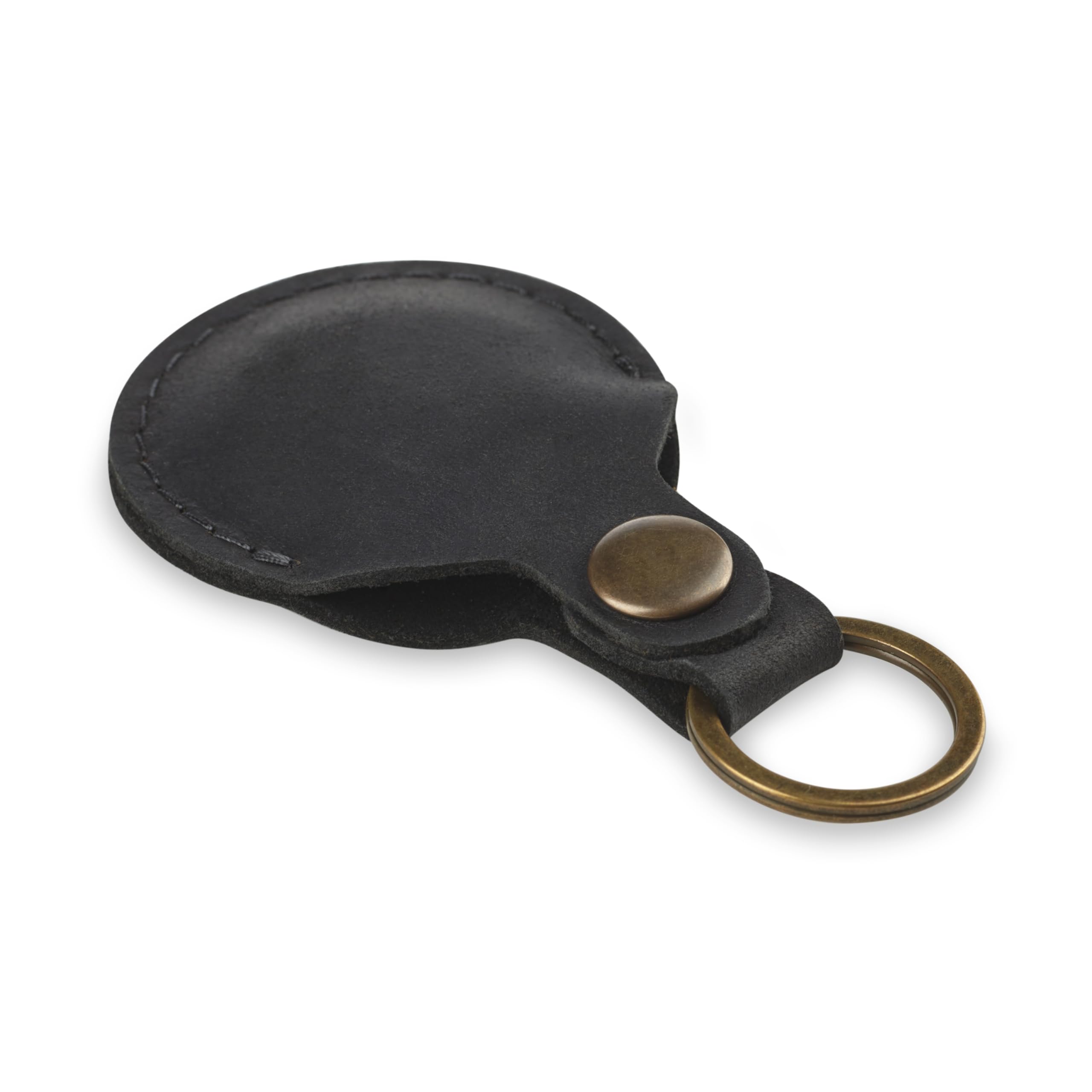 Premium Leather Keychain Ring Holder - Wedding & Engagement Ring Travel Case - Gym & Workout Ring Pouch (Black) - Perfect for Travel, Sports & Everyday Use