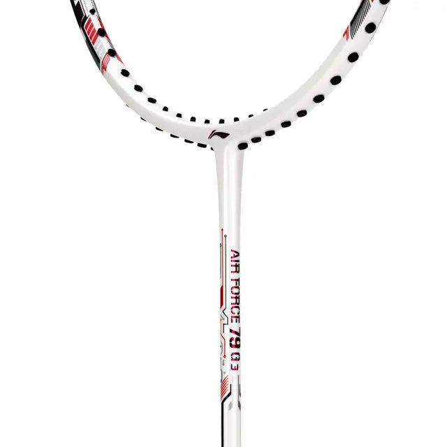 Li Ning Air Force 79 G3 Prestrung Badminton Racket - Professional Carbon Fiber Shuttlecock Racquet for Adults (White) | Perfect for Tournament Play & Training | Made in China
