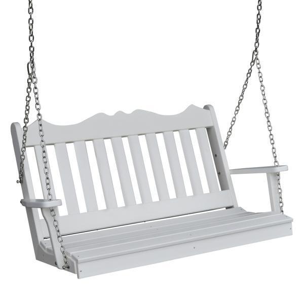 A & L Furniture Poly Royal English Swing - Outdoor Patio Swing Chair for Garden, Porch, and Backyard Relaxation