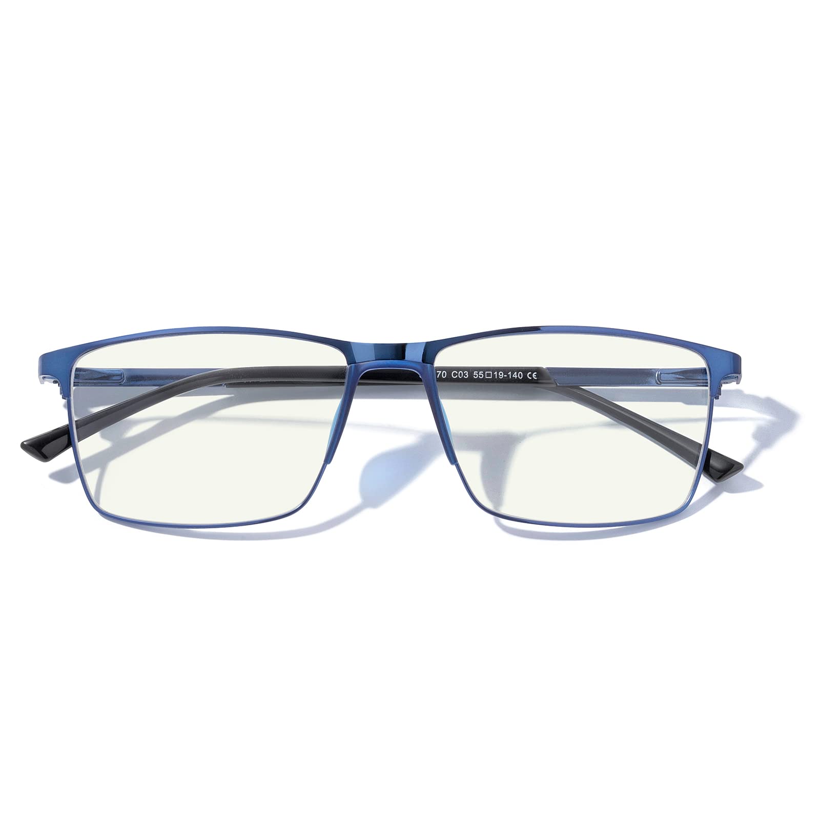 Blue Light Blocking Glasses for Men - MERRY'S Fashion Reading Glasses with Metal Frame & Spring Hinge - Computer Glasses for Office Work, Gaming & Screen Time Protection