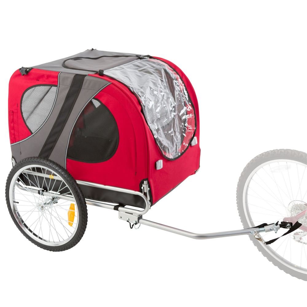 Lucky Dog Red Pet Bicycle Trailer - Pull-Behind Dog Carrier for Small to Medium Dogs - Perfect for Cycling, Jogging & Outdoor Adventures with Your Pet