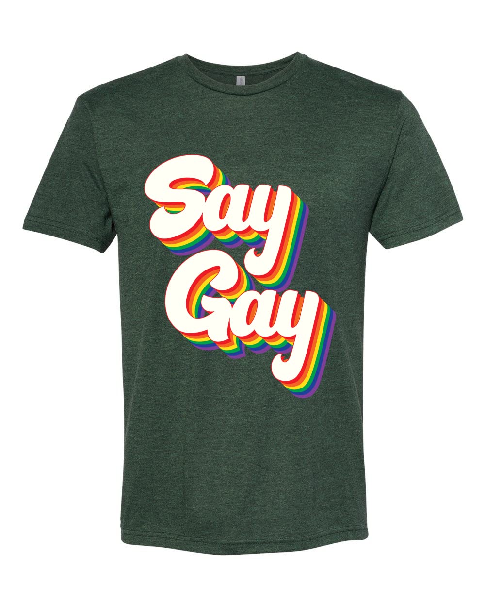 Vintage Rainbow LGBT Pride Men's Premium Tri-Blend T-Shirt - Say Gay Retro Graphic Tee for Pride Month, LGBTQ+ Support & Equality Events