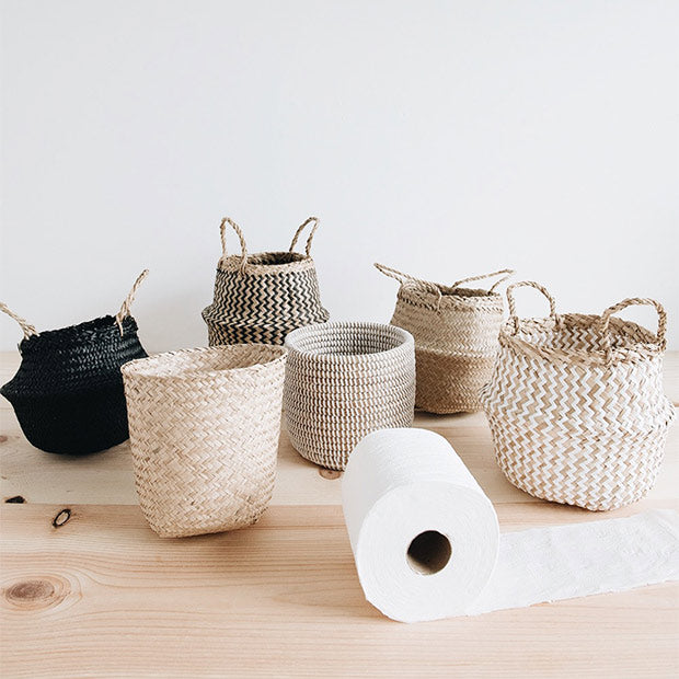 Mini Belly Basket - Small Woven Storage Basket for Home Organization, Nursery, Bathroom & Office Decor - Perfect for Toys, Blankets, and Essentials