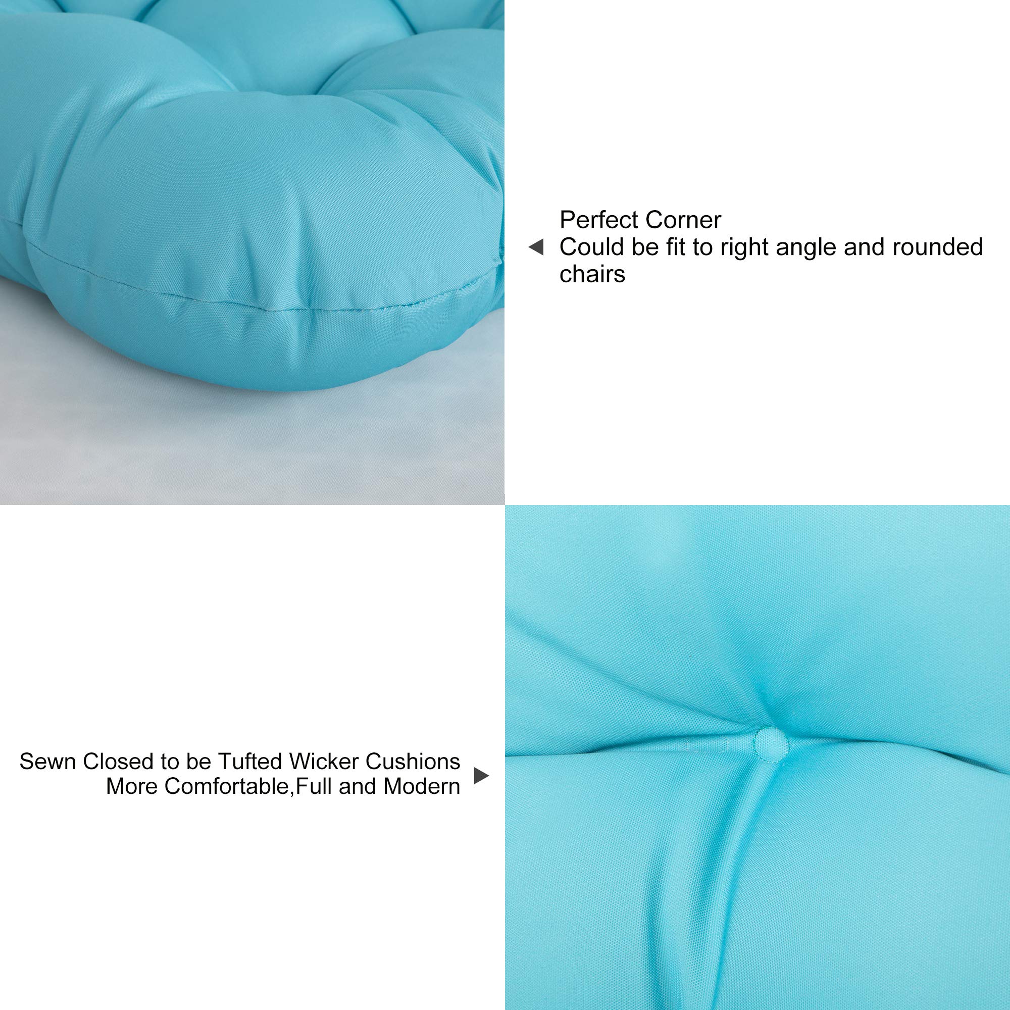 ARTPLAN All-Weather Outdoor Cushions Set of 5 - Waterproof Loveseat & Bench Cushions with Tufted Design for Patio Furniture - Perfect for Garden, Deck, Poolside & Outdoor Lounge