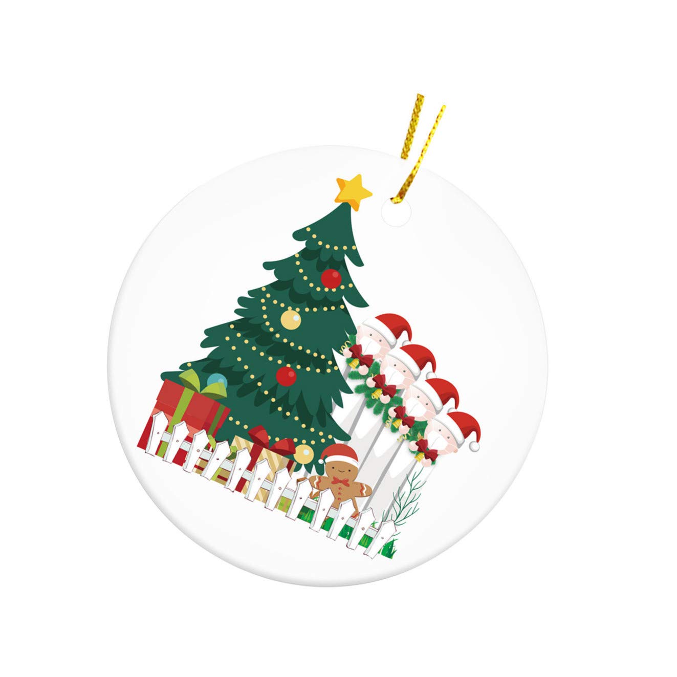 ZORILO Ceramic Christmas Tree Ornaments - Handmade Hanging Pendant Decorations for Holiday, Xmas Tree, Bookshelf & Home Decor - Perfect for Family Gatherings, Gift Giving & Festive Seasonal Displays
