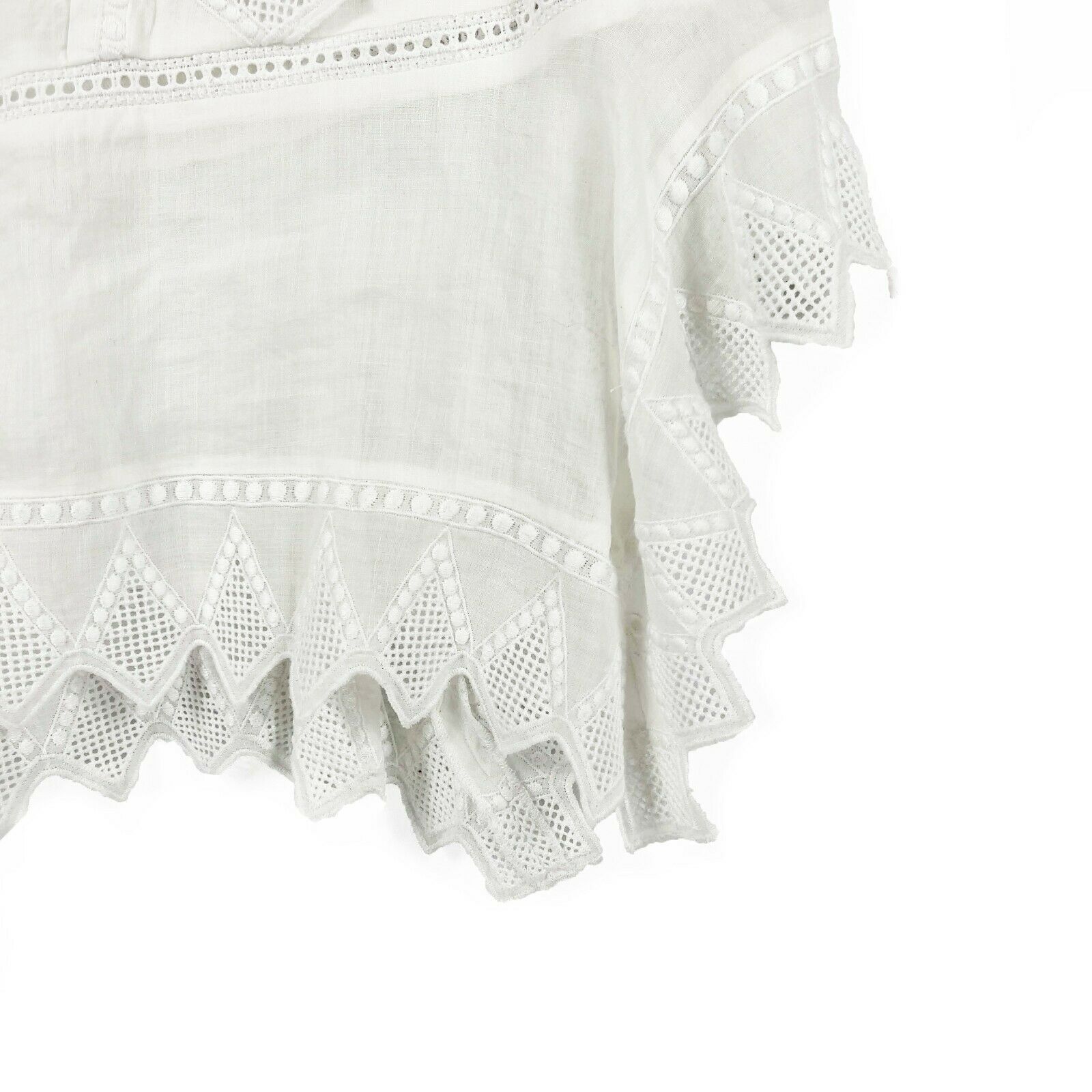 Isabel Marant 18 Nust White High Neck Sleeveless Embroidered Blouse - Women's XS (US Size 34) - Perfect for Summer Parties & Formal Occasions