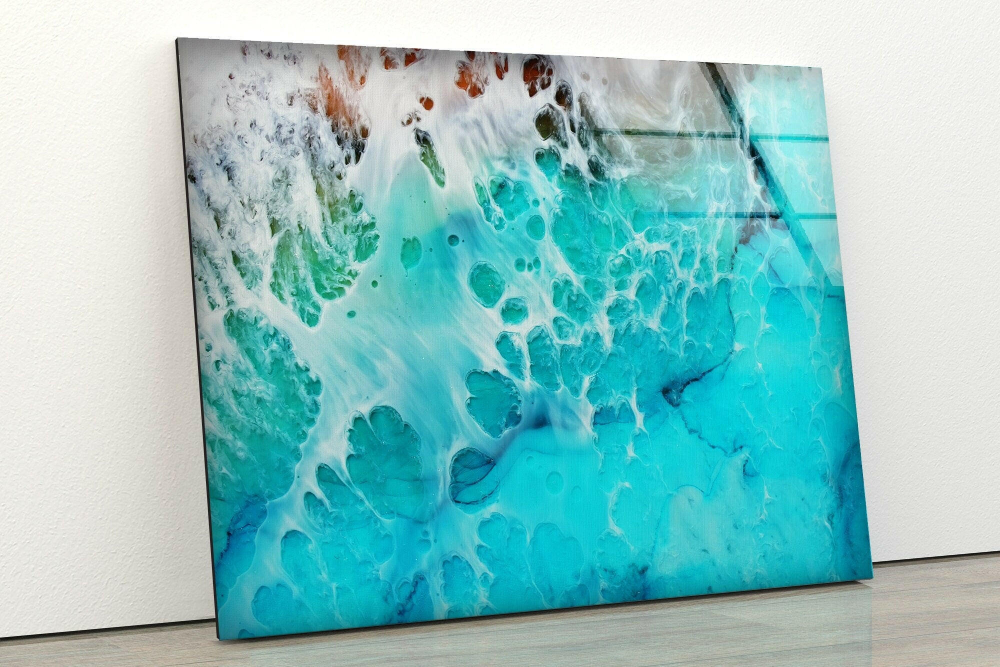 Stunning Ocean Aerial View Glass Wall Art - Modern Coastal Home Decor for Living Room, Bedroom & Office