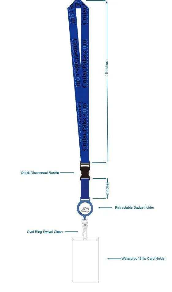 Retractable ID Holder Lanyard for Cruises - Waterproof Badge Reel with Adjustable Strap for Travel, Work & Events