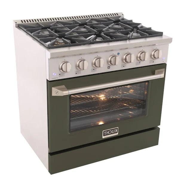 Kucht 36-Inch Pro Style Dual Fuel Range - KDF362 OG | Professional Gas & Electric Stove for Home Chefs | Perfect for Gourmet Cooking & Large Family Meals