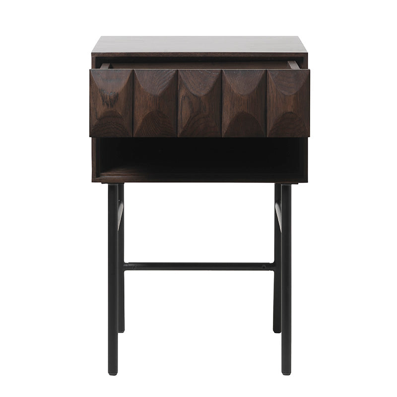 Stylish LATINA Side Table in Dark Brown & Black - Perfect for Living Room, Bedroom, or Office Decor