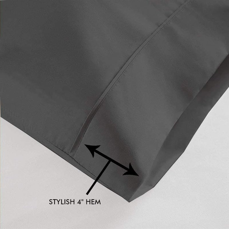 Premium 1800 Microfiber Sheet Set for Murphy/Wall Beds (4-Piece, Stone Grey) - Deep Pocket 6-10