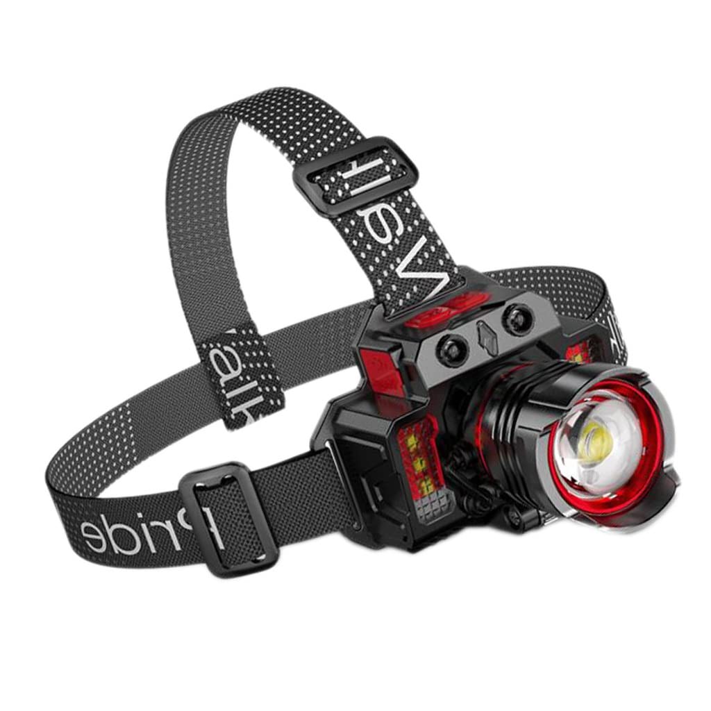 TONPOP Rechargeable LED Headlamp - 1000 Lumen Bright Headlight for Outdoor Activities, Night Fishing, Camping, Hiking & Mining - Waterproof Head Mounted Flashlight with Long Battery Life (White Light)