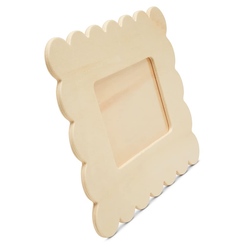 Scalloped Wooden Picture Frames 6x8 Inch - Pack of 5 for Home Decor & Crafts