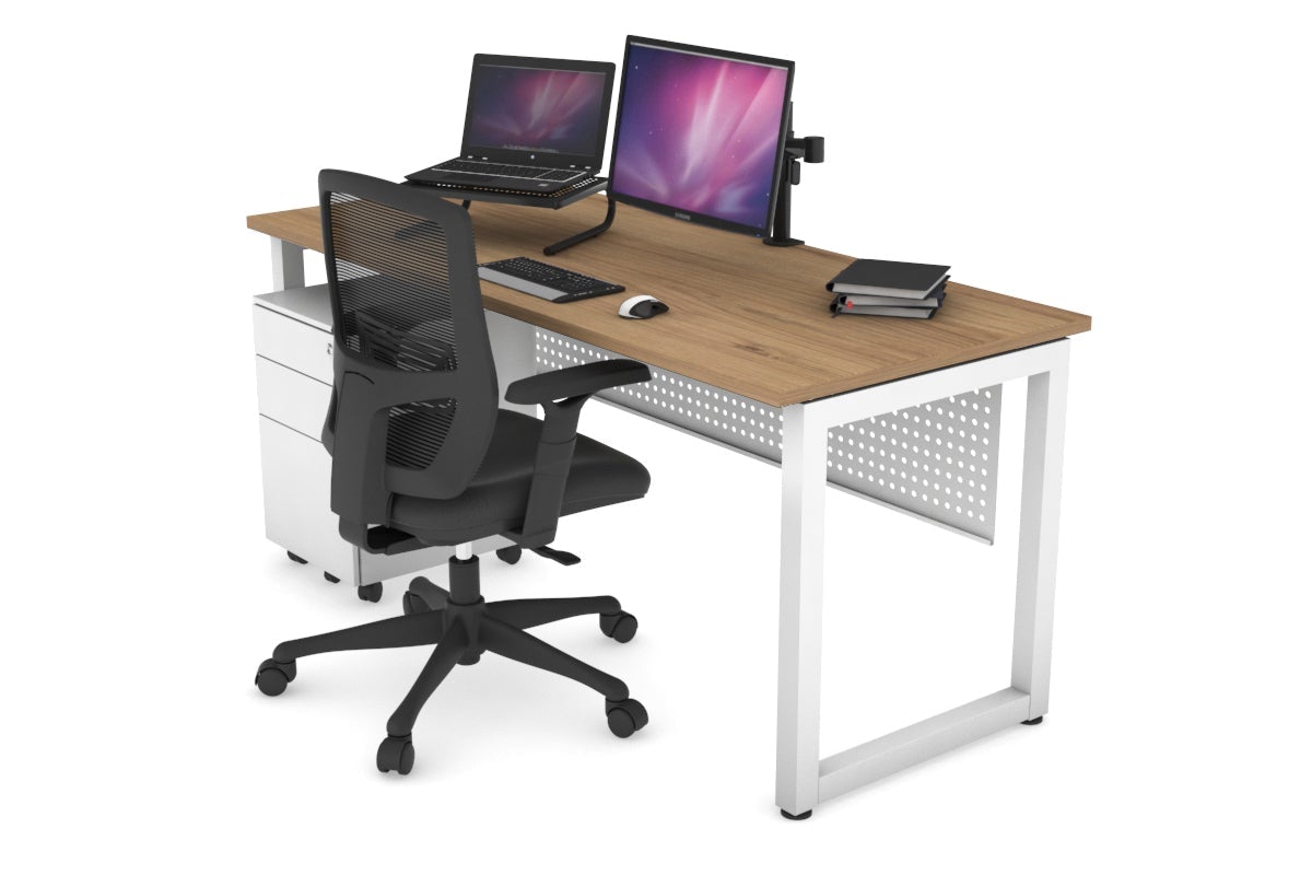 Quadro Loop Legs Office Desk - 1600L x 700W Modern Workstation for Home & Office - Perfect for Remote Work, Study & Conference Rooms