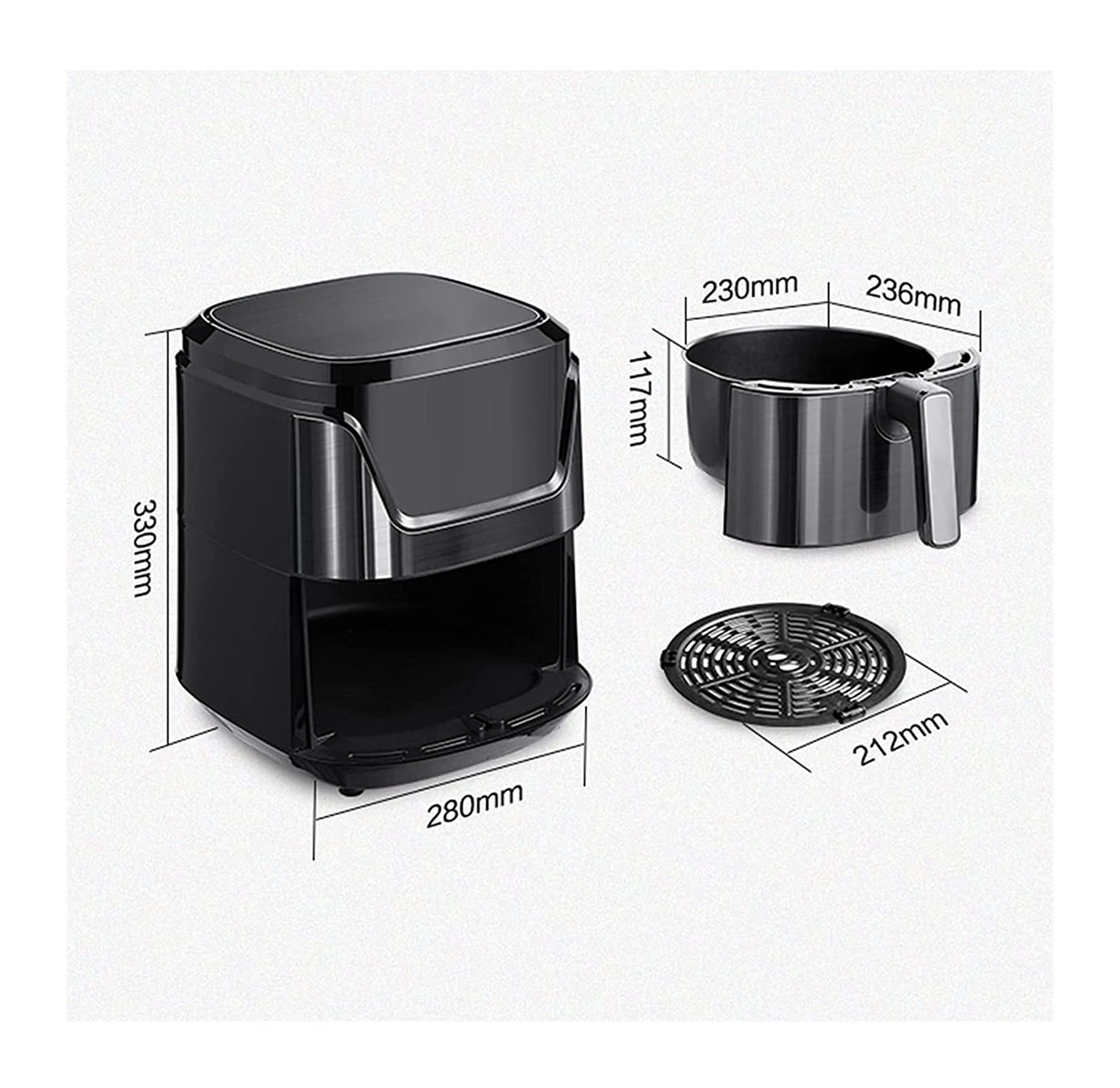 HHWKSJ 4.5L Air Fryer Oven - 1500W One-Touch Digital Screen with Preheat & Delay Start for Healthy Frying, Roasting, Baking, Grilling | Perfect for Family Dinners, Quick Meals & Low-Fat Cooking