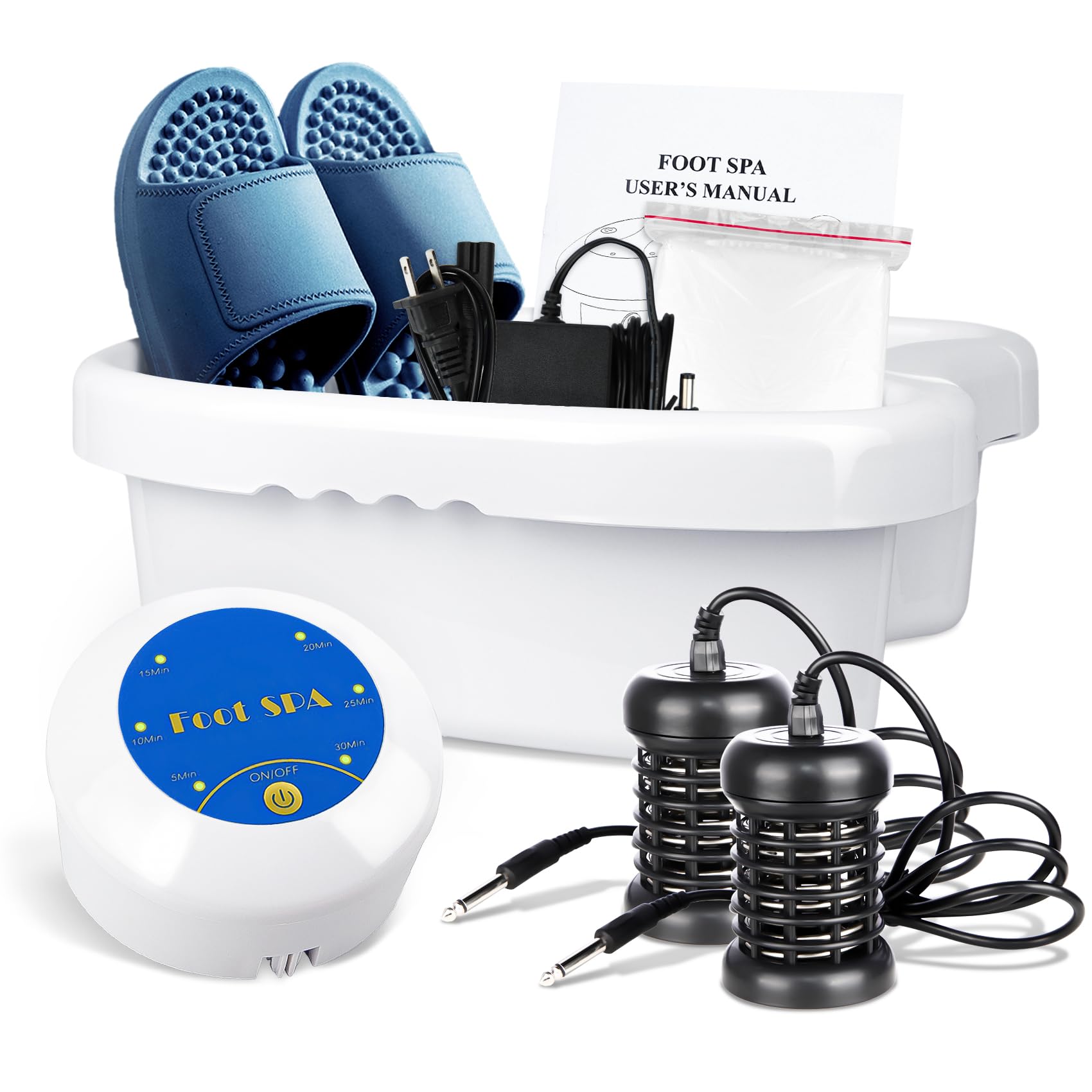 Ionic Foot Detox Machine - Portable Ion Cleansing Foot Spa with Massage Slippers, Home Detox System, Foot Bath Soak Tub for Relaxation & Wellness | Perfect for Home Spa, Stress Relief & Detox Therapy