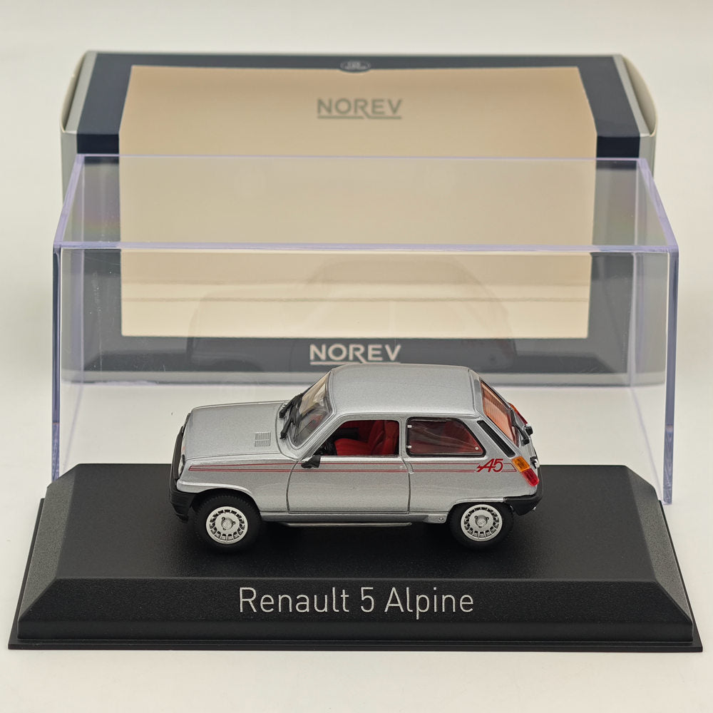 1/43 Scale Norev Renault 5 Alpine 1980 Diecast Model Car - Limited Edition Silver Collectible - Perfect for Car Enthusiasts, Display Cases & Vintage Model Collections