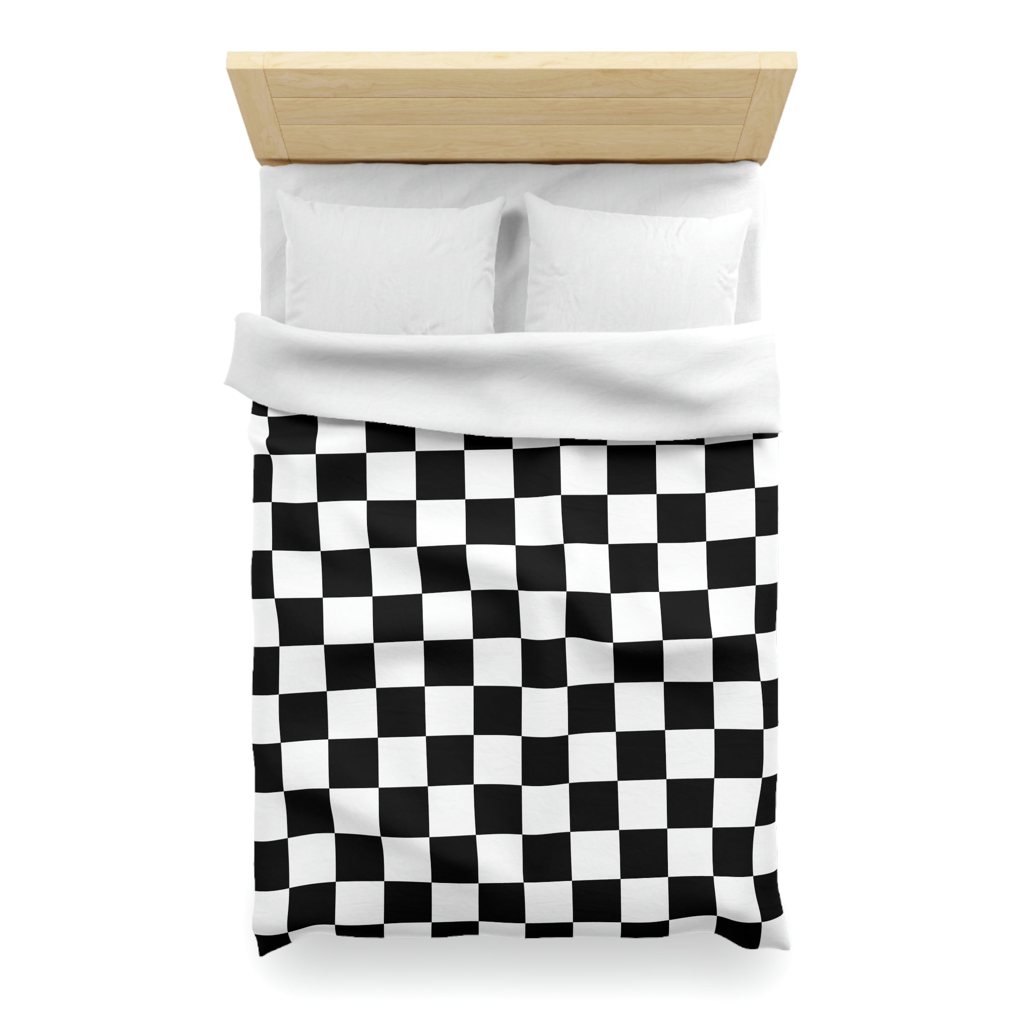 Checkered Duvet Cover Set - Soft Microfiber Bedding in 4 Sizes (Twin, Full, Queen, King) - Stylish Check Pattern for Modern Bedrooms & Guest Rooms