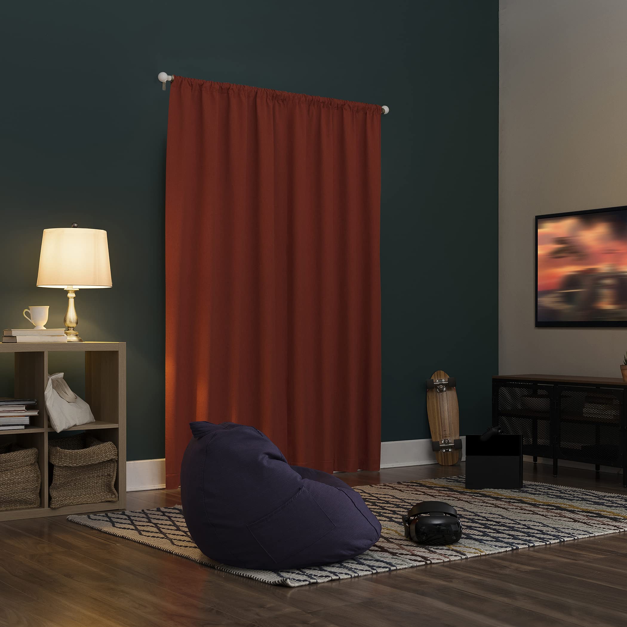 Sun Zero Jules Brushed Tonal Textured Blackout Curtain Panel - 40