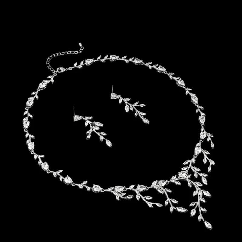 Brides Crystal Necklace and Earring Jewelry Set A9778 - Elegant Wedding Jewelry for Brides, Bridesmaids, and Formal Occasions