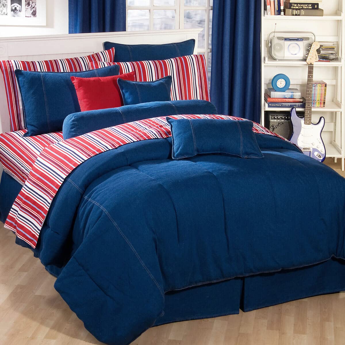 Premium Black Forest Decor Denim Comforter King Size - Soft & Stylish Bedding Set for Cozy Bedroom Decor - Perfect for Master Bedrooms, Guest Rooms & Dormitories
