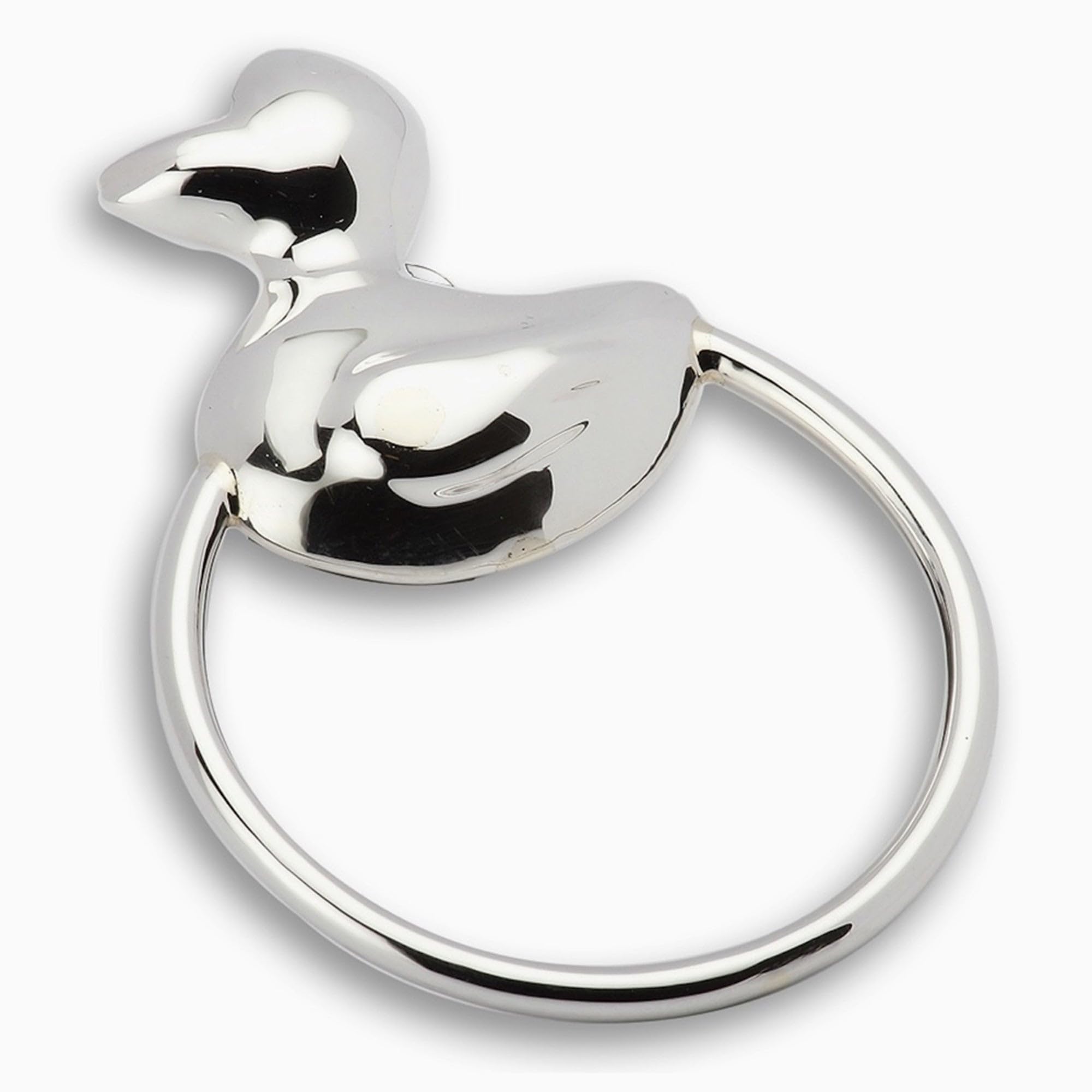 925 Sterling Silver Duck Ring Rattle - Hypoallergenic Baby Gift for Newborn Boys & Girls - Non-Tarnish Durable Silver Jewelry - Perfect for Christening, Baby Shower & First Birthday - Comes in Elegant Gift Box