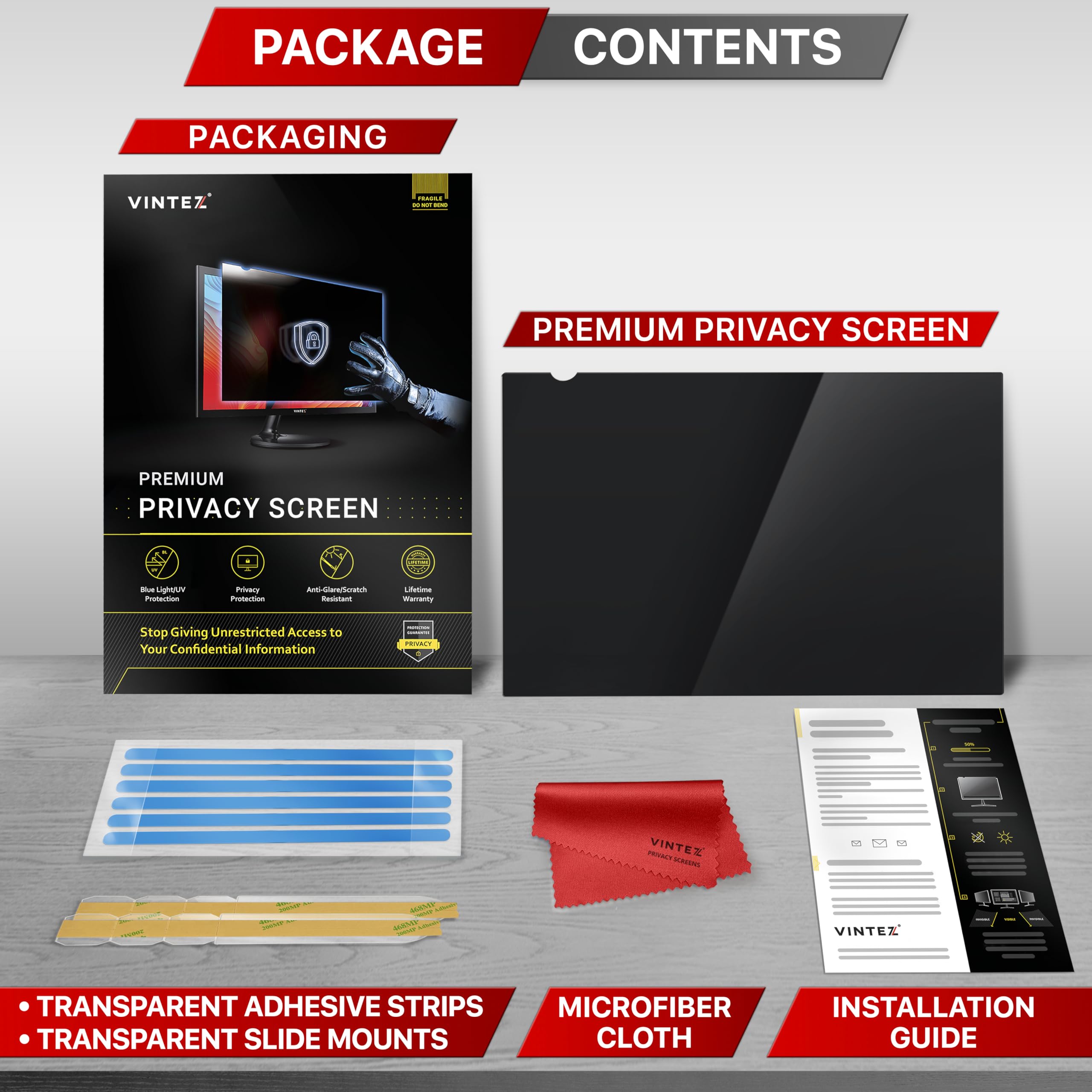 VINTEZ 2-Pack Privacy Screen Filter Set - 30