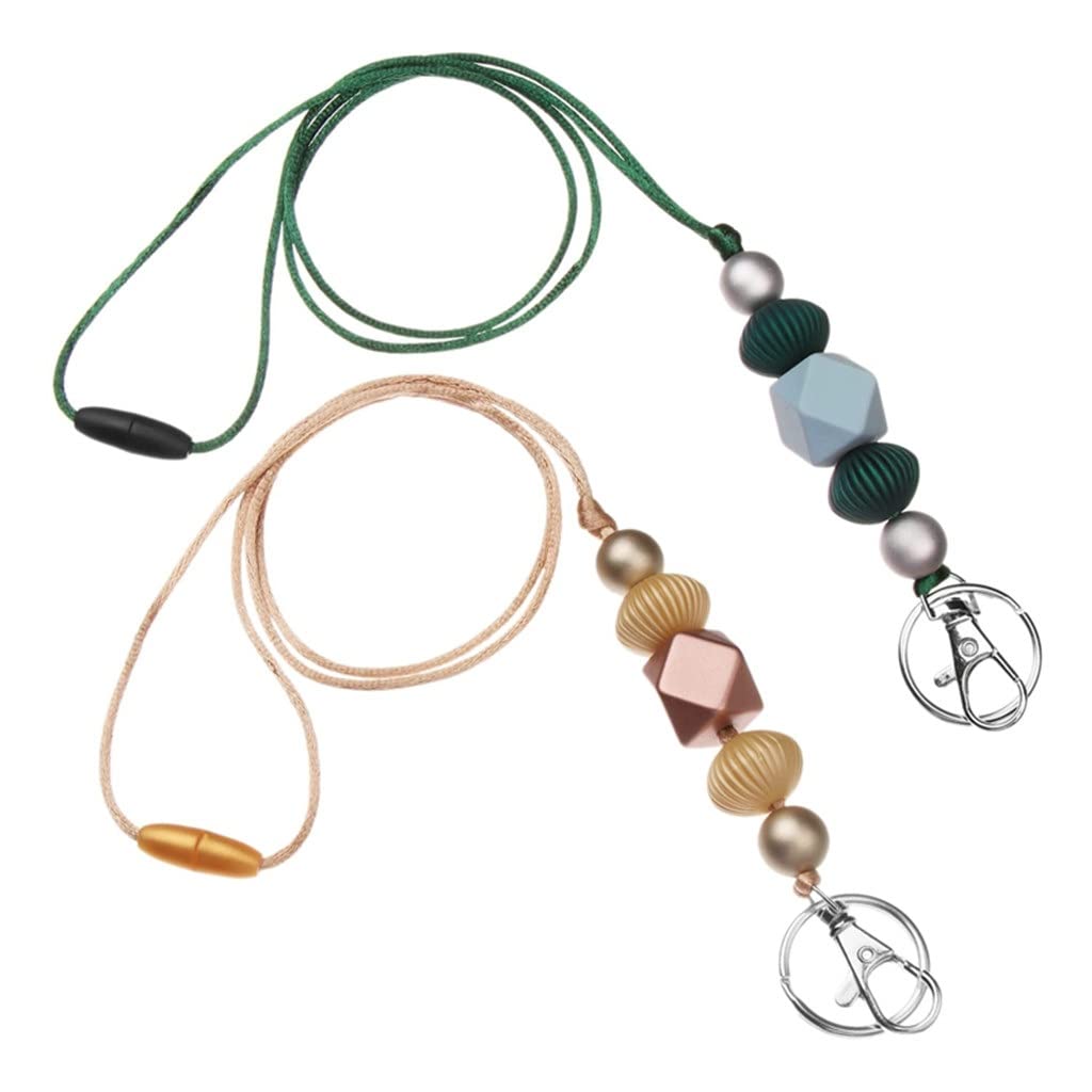 2 Pack Detachable Badge Lanyards for ID Cards & Keys - Adjustable Teacher, Nurse, Staff & Student Lanyard - One Size Fits All (Color A) - Perfect for School, Hospital, Office & Events