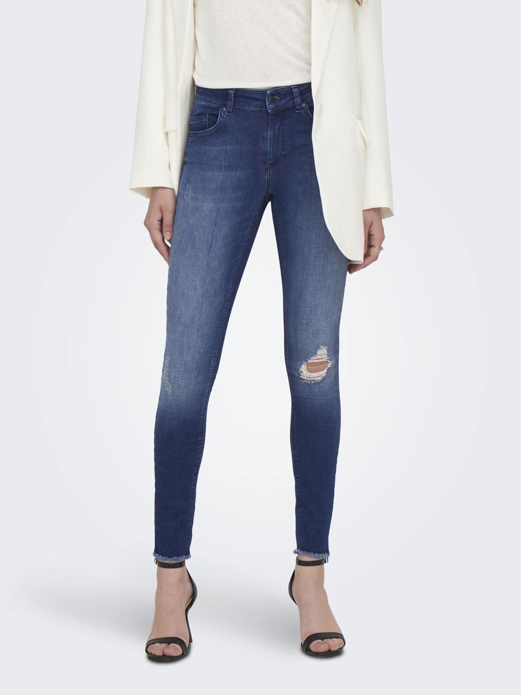 ONLY Women's High Waist Skinny Jeans - Pack of 7 | Stretch Denim Pants for Everyday Wear | Perfect for Work, Casual Outfits & Night Out