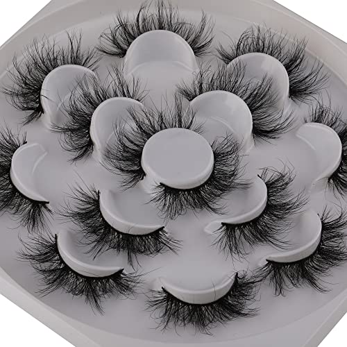 JIMIRE 18MM False Eyelashes - Medium Volume Faux Mink Lashes Pack, Wispy Fluffy Long Fake Lashes for Natural Look | Perfect for Daily Wear, Parties, Weddings & Special Occasions
