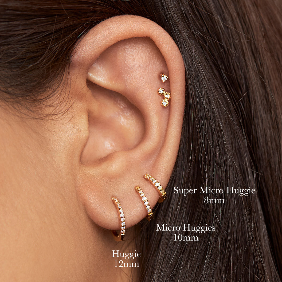 Sparkles Micro Huggies Gold Earrings - Elegant & Dainty Jewelry for Women | Perfect for Parties, Weddings & Everyday Wear