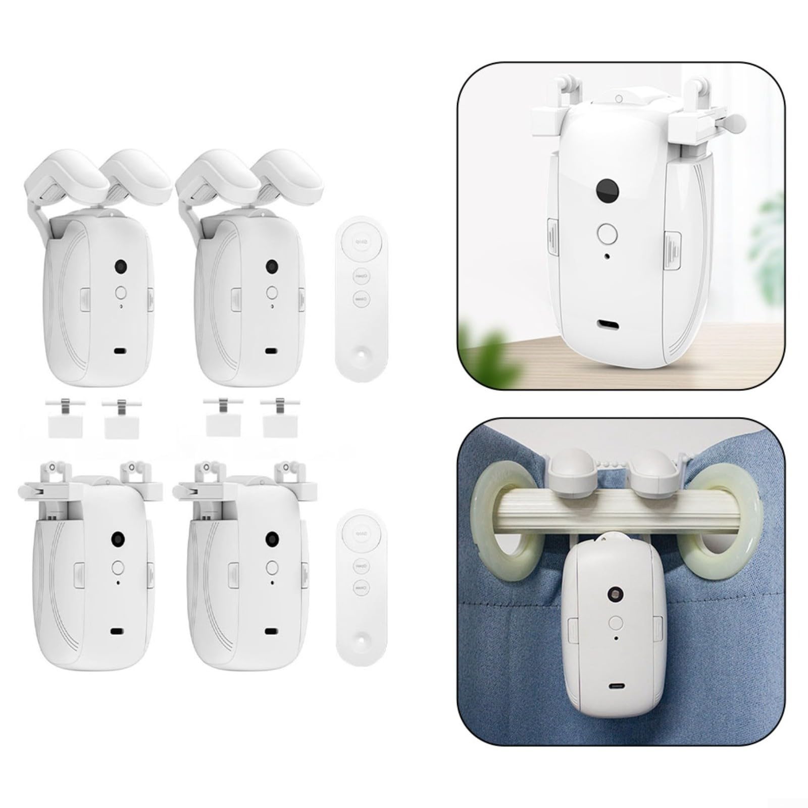 Smart Automatic Curtain Opener - Remote Control Electric Curtain Motor with High Performance for Home & Office - Compatible with Roman Rod/TU (2 Pack) - Perfect for Smart Home Automation & Daily Convenience