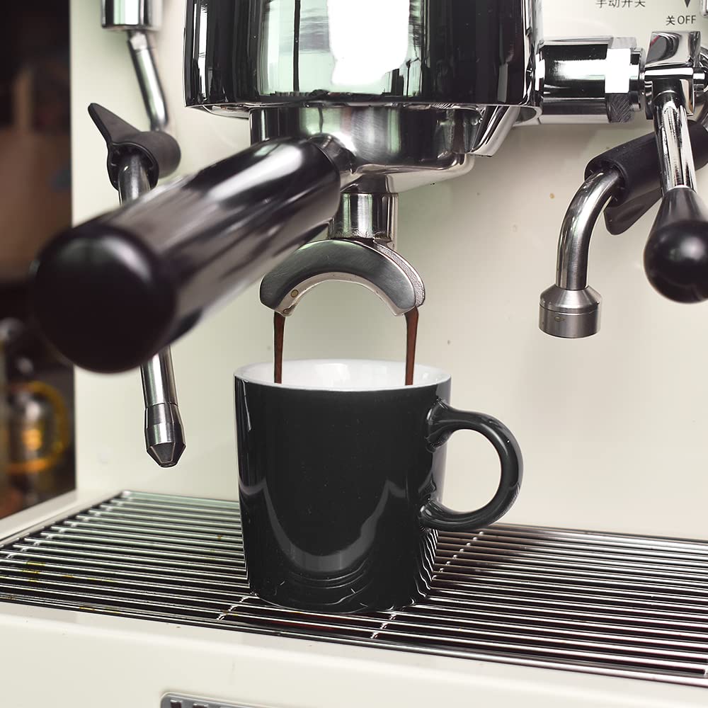 homEdge Mini Porcelain Espresso Cup Set - 4oz (120ml) Tiny Ceramic Coffee Mugs for Espresso, Tea & Cappuccino - 6-Pack Black Demitasse Cups - Perfect for Home, Cafe & Restaurant Use