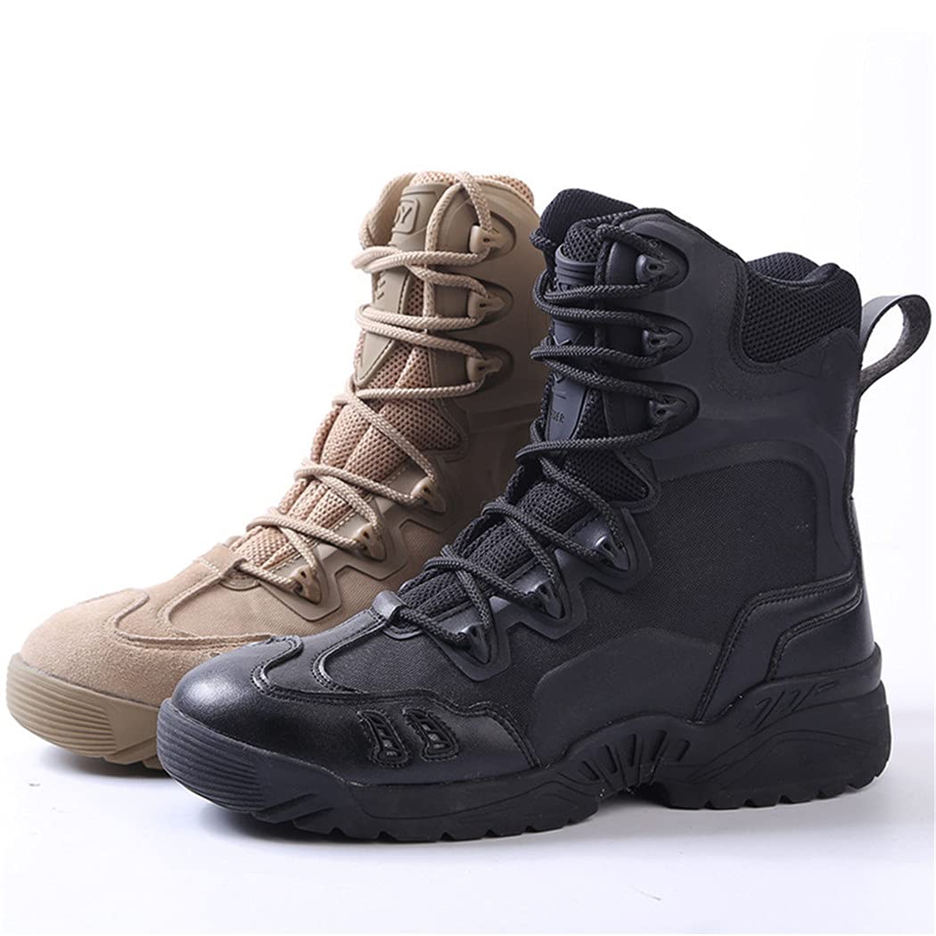 **KEHAIOO Men's Leather Breathable Desert Boots - Durable Outdoor Climbing, Hunting & Military Tactical Training Shoes for Hiking, Camping & Adventure**