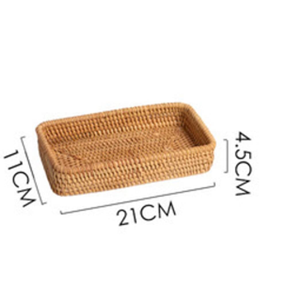 Handmade Rattan Woven Storage Basket - Natural Straw Organizer Box for Home & Office (Large/Small) | Perfect for Desk Organization, Bathroom Storage, and Living Room Decor