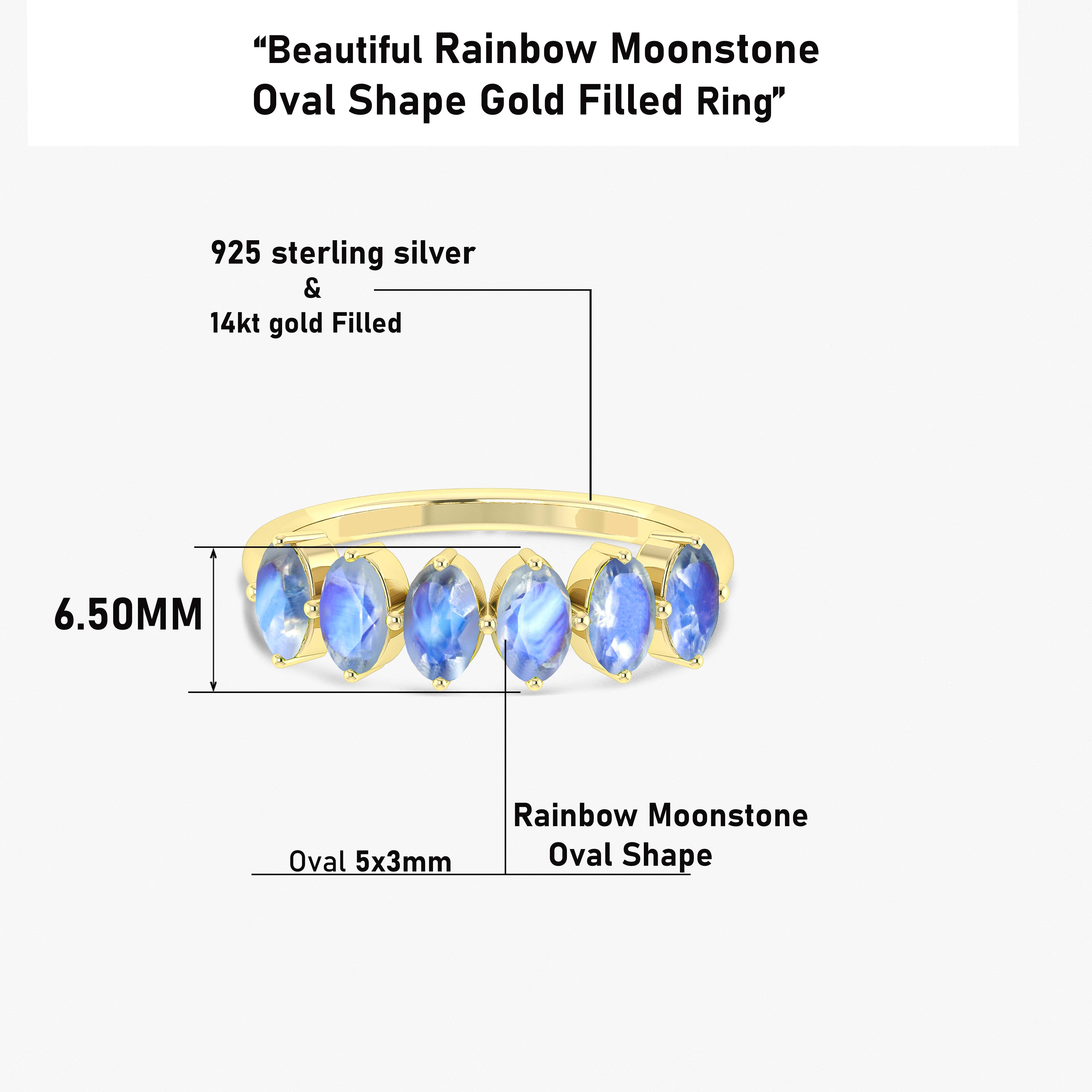 Moonstone Oval Gemstone Ring for Women – Elegant Silver Jewelry for Everyday Wear, Wedding, and Special Occasions