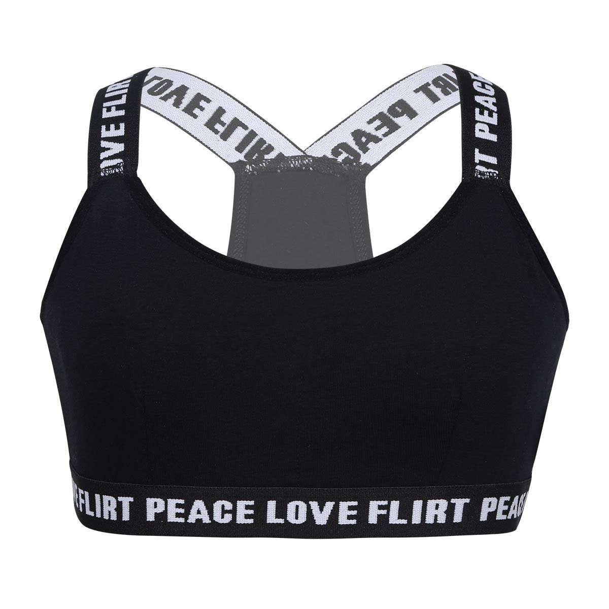 Moily Big Girls Racerback Padded Sports Bra - 2 Pack Workout Crop Top for Gymnastics, Dance, Yoga & Athletic Activities | Comfortable Support for Active Teens & Tweens