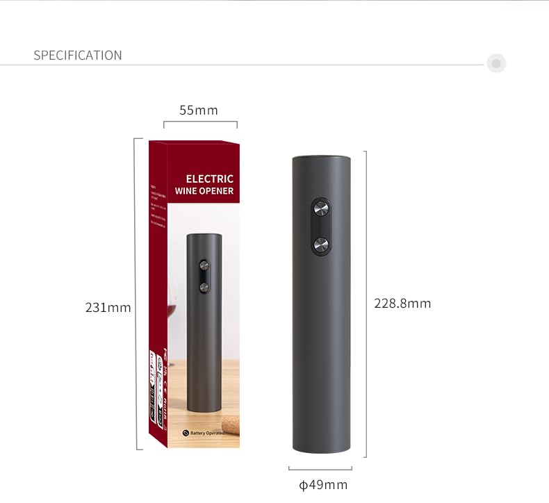 Electric Wine Opener - Automatic Corkscrew Bottle Opener with Rechargeable Battery, Perfect Gift for Wine Lovers - Use for Home, Kitchen, Parties & Wine Tasting Events