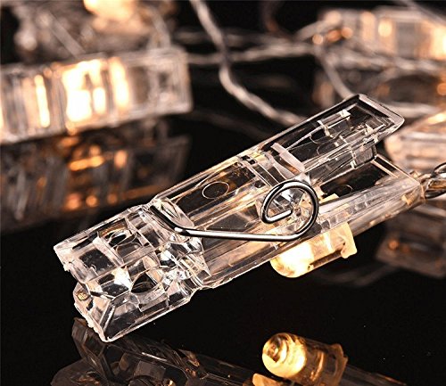 20 LED Photo Clip String Lights with 3M USB Power - Decorate Walls, Bedrooms, Parties & Hang Photos, Notes, Artwork - Perfect for Home, Dorm, Wedding & Event Decor
