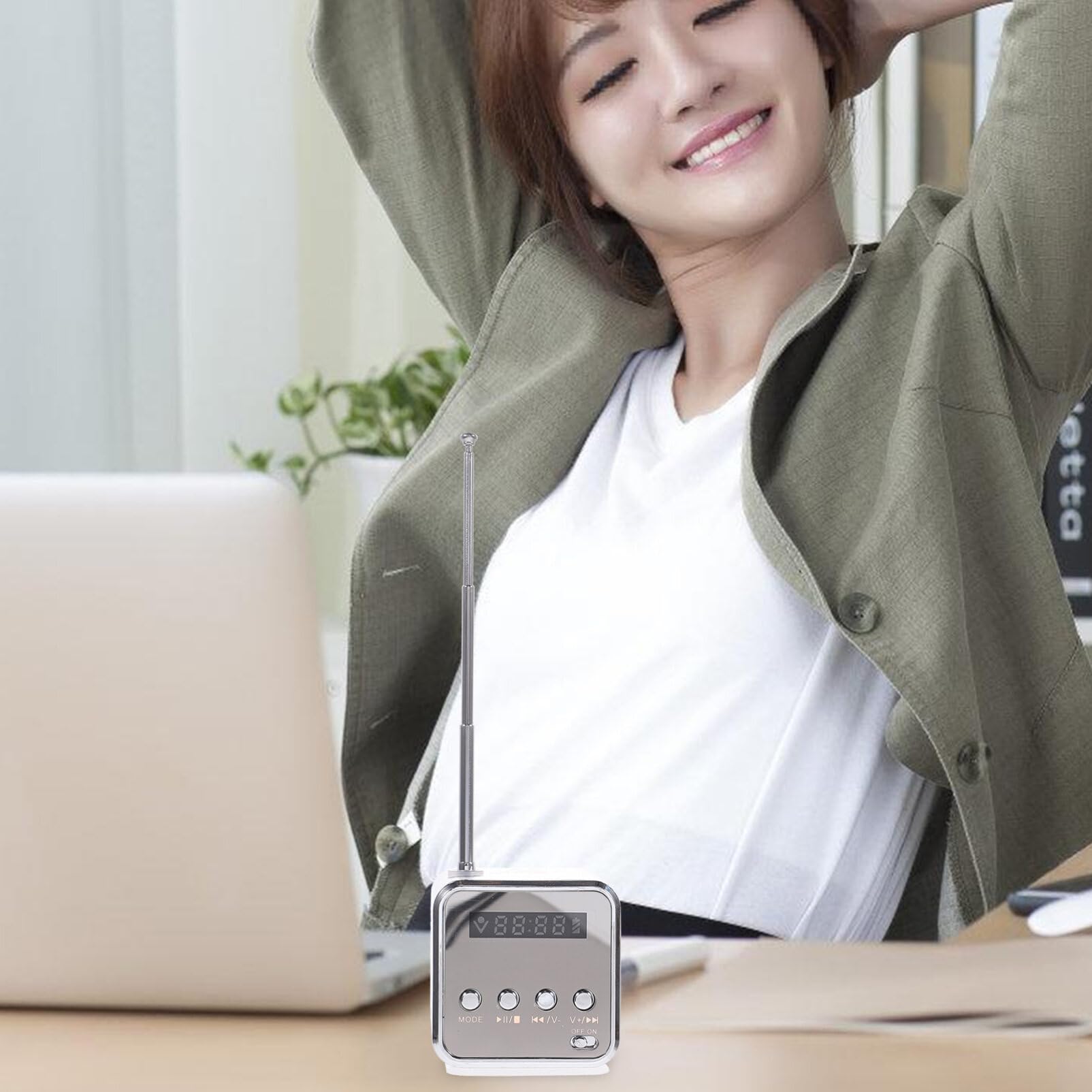 Portable Mini Digital MP3/MP4 Player with Micro SD/TF Card Slot, USB Disk, Built-in Speaker & FM Radio - Silver | Perfect for Gym, Travel, and Outdoor Activities