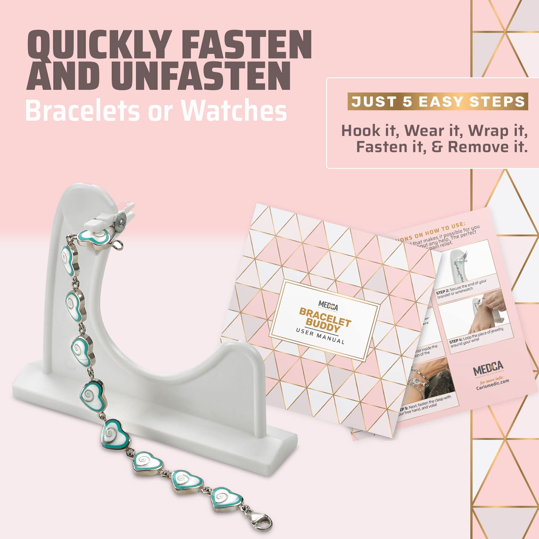 MEDca 2-Pack Bracelet Helper Tool - Easy-to-Use Jewelry Clasp Fastener for Watches, Necklaces & Bracelets | Portable Jewelry Aid for Women | Perfect for Travel, Gifts & Daily Wear
