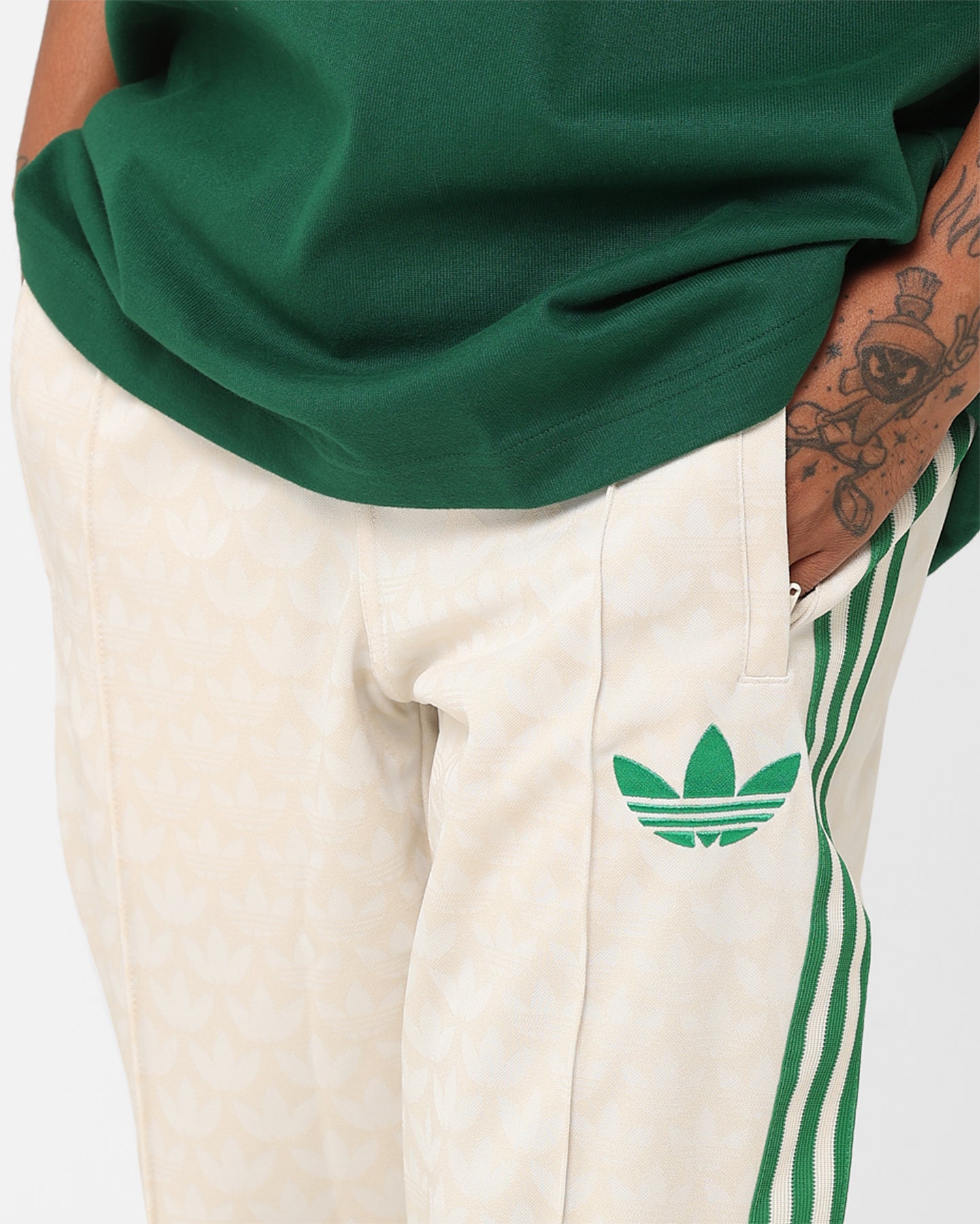 Adidas Adicolour Polyester Track Pants for Men & Women - Comfortable Athletic Joggers with Elastic Waistband, Wonder White - Perfect for Running, Gym Workouts & Casual Wear